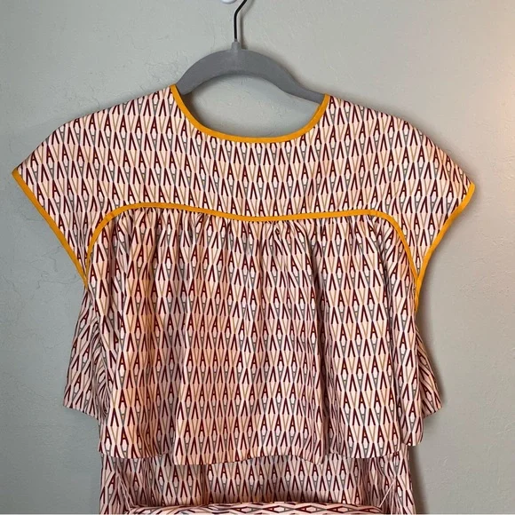 AKNVAS 100% Silk Logo Prairie Midi Dress Prairie Peasant Luxury - Picture 5 of 13